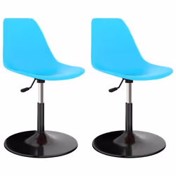 Chaises de salle à manger - Design classique - Lot de 2 - Polypropylène - Réglables en hauteur - Bleu