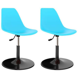 Chaises de salle à manger - Design classique - Lot de 2 - Polypropylène - Réglables en hauteur - Bleu