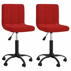 Chaises de salle à manger - Design moderne - Velours rouge bordeau - Lot de 2 - Réglables en hauteur