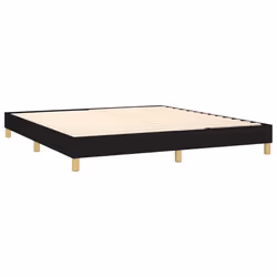 Sommier a lattes sur pieds cadre de lit 160x200 cm tissu noir TDL0207007