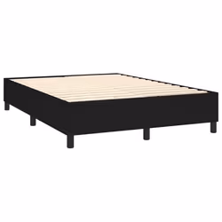 Sommier a lattes sur pieds cadre de lit 140x200 cm tissu noir TDL0207014