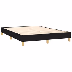 Sommier a lattes sur pieds cadre de lit 140x200 cm tissu noir TDL0207016