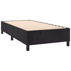 Sommier - TDL - 100x200 cm - Velours noir - 2 places - A lattes - Pieds inclus