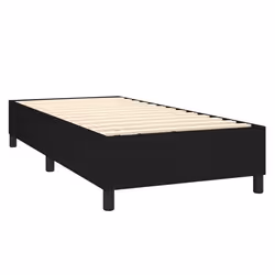 Sommier a lattes sur pieds cadre de lit 100x200 cm tissu noir TDL0207040