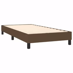 Sommier a lattes sur pieds cadre de lit 90x200 cm tissu marron fonce TDL0207044