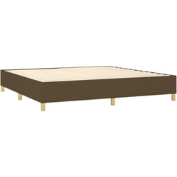 Sommier à lattes sur pieds cadre de lit 200x200 cm tissu marron foncé TDL0207054