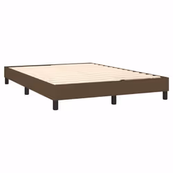 Sommier - TDL - 140x190 cm - Tissu marron foncé - 2 places - Lattes de contreplaqué
