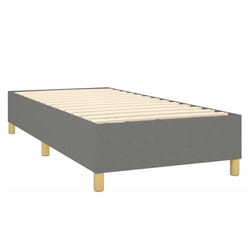 Sommier - TDL - 90x200 cm - Tissu gris foncé - 1 place - Lattes de contreplaqué