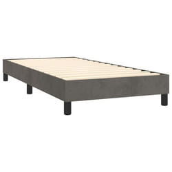 Sommier - TDL - 90x190 cm - Velours gris foncé - 1 place - A lattes - Pieds inclus