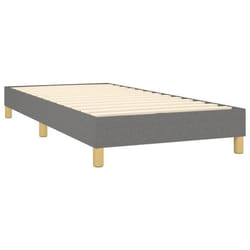 Sommier a lattes sur pieds cadre de lit 90x190 cm tissu gris fonce TDL0207101
