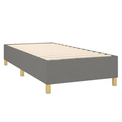 Sommier a lattes sur pieds cadre de lit 90x190 cm tissu gris fonce TDL0207102