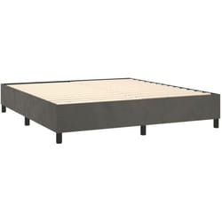 Sommier à lattes sur pieds cadre de lit 180x200 cm tissu velours gris foncé TDL0207117