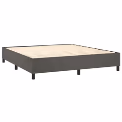 Sommier a lattes sur pieds cadre de lit 160x200 cm tissu velours gris fonce TDL0207123