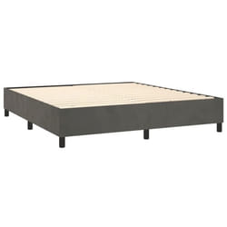 Sommier a lattes sur pieds cadre de lit 160x200 cm tissu velours gris fonce TDL0207123