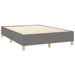 Sommier a lattes sur pieds cadre de lit 140x200 cm tissu gris fonce TDL0207131