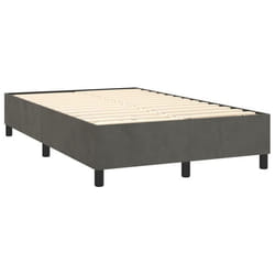 Sommier - TDL - 120x200 cm - Velours gris foncé - 2 places - Montage facile