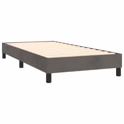 Sommier - TDL - 100x200 cm - Tissu velours gris foncé - 1 place - Montage facile