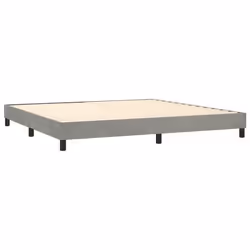 Cadre de lit - Non spécifié - 200x200 cm - Velours gris clair - 2 places - Sommier tapissier