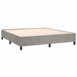 Sommier - TDL - 180x200 cm - Velours gris clair - 2 places - Livré monté