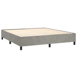 Sommier - TDL - 180x200 cm - Velours gris clair - 2 places - Livré monté