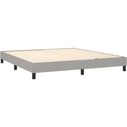 Sommier à lattes sur pieds cadre de lit 180x200 cm tissu gris clair TDL0207182
