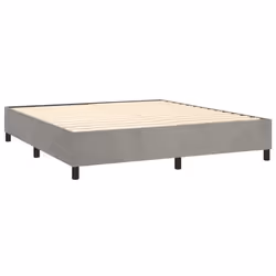 Sommier - TDL - 160x200 cm - Velours gris clair - 2 places - A lattes