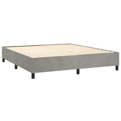 Sommier - TDL - 160x200 cm - Velours gris clair - 2 places - A lattes