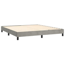 Cadre de lit - Non spécifié - 160x200 cm - Velours gris clair - 2 places - Sommier tapissier