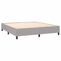Sommier a lattes sur pieds cadre de lit 160x200 cm tissu gris clair TDL0207185