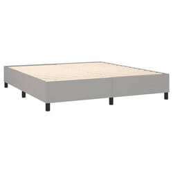 Sommier a lattes sur pieds cadre de lit 160x200 cm tissu gris clair TDL0207185