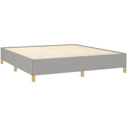 Sommier à lattes sur pieds cadre de lit 160x200 cm tissu gris clair TDL0207186