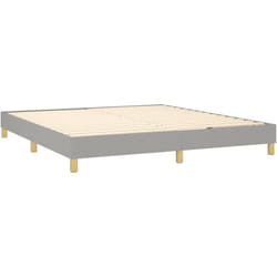 Sommier à lattes sur pieds cadre de lit 160x200 cm tissu gris clair TDL0207187
