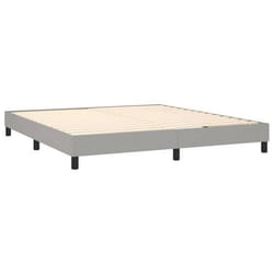 Sommier a lattes sur pieds cadre de lit 160x200 cm tissu gris clair TDL0207188