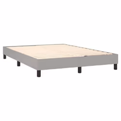 Sommier - TDL - 140x200 cm - Tissu gris clair - 2 places - Lattes de contreplaqué