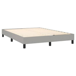 Sommier - TDL - 140x200 cm - Tissu gris clair - 2 places - Lattes de contreplaqué