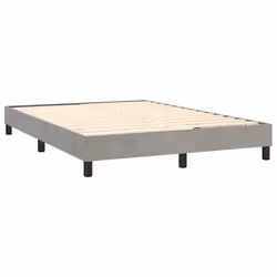 Sommier - TDL - 140x190 cm - Velours gris clair - 2 places - Livré monté