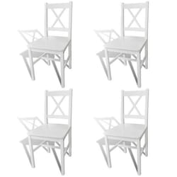 Chaises de salle à manger - Design - Lot de 4 - Bois de pin blanc - Contemporain - Intérieur