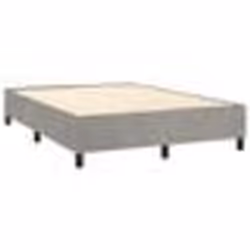 Sommier - TDL - 140x190 cm - Velours gris clair - 2 places - A lattes - Pieds inclus