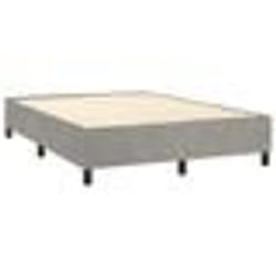 Sommier - TDL - 140x190 cm - Velours gris clair - 2 places - A lattes - Pieds inclus