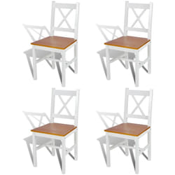 Lot de 4 chaises de salle à manger cuisine design classique bois de pin blanc CDS021233