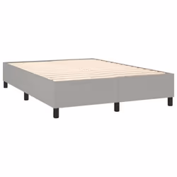 Sommier a lattes sur pieds cadre de lit 140x190 cm tissu gris clair TDL0207200