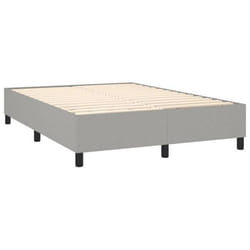Sommier a lattes sur pieds cadre de lit 140x190 cm tissu gris clair TDL0207200