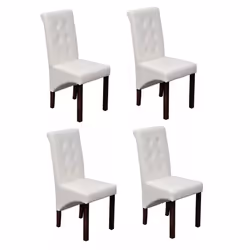 Chaises de salle à manger - Design antique - Lot de 4 - Cuir synthétique - Bois massif - Intérieur