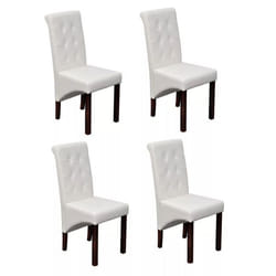 Chaises de salle à manger - Design antique - Lot de 4 - Cuir synthétique - Bois massif - Intérieur