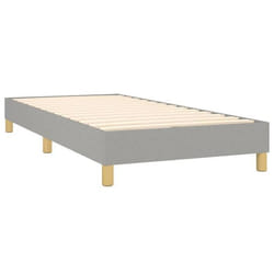 Sommier a lattes sur pieds cadre de lit 100x200 cm tissu gris clair TDL0207212
