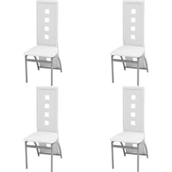 Chaises de salle à manger - Intemporelles - Lot de 4 - Cuir synthétique - Design contemporain - Blanc