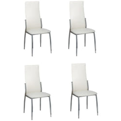 Lot de 4 chaises de salle à manger cuisine design classique en synthétique blanc CDS021265