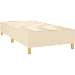 Sommier à lattes sur pieds cadre de lit 90x190 cm tissu crème TDL0207242