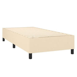 Sommier - TDL - 80x200 cm - Tissu crème - 1 place - Lattes de contreplaqué