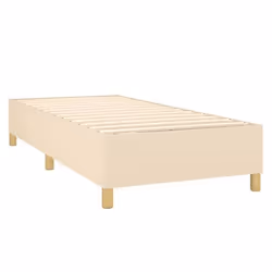 Sommier a lattes sur pieds cadre de lit 80x200 cm tissu creme TDL0207247